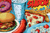 do a food pop art illustration