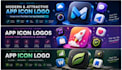create modern 3d app icon for your brand