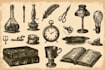 create detailed prop and object concept sketches