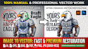manually redraw and vectorize you ai image and fix text flaws