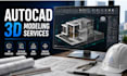 create autocad 3d modelling, 2d to 3d conversion, house design