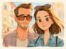 draw couple portrait illustration