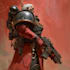 draw a grimdark sci fi warrior character illustration