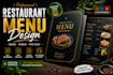 design a modern and professional restaurant food menu
