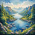 create a hand drawn watercolor landscape illustration