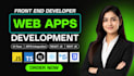 do front end web development in react js and javascript