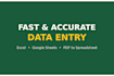 do fast, accurate data entry and spreadsheet cleanup