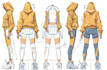 make fashion design or clothing technical flat sketch