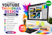 design modern eye catching youtube thumbnail