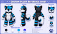 design custom plushie reference sheet stuffed toy animal character tech pack ych