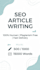 write SEO blog articles and website content