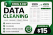 clean, format, and organize excel or CSV data