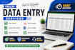 do fast and accurate data entry, copy paste, excel and web research