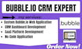 design bubble io CRM dashboard saas no code app development web application
