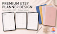 create your etsy digital planner, journal with editable canva template and more