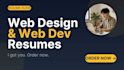 write a professional resume on web development and web design