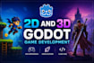 do 2d and 3d godot game development