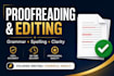 proofread and professionally edit your english documents