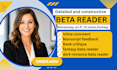 beta read your  novel, manuscript feedback, detailed report, book critique