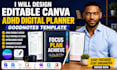 design editable canva adhd planner digital planner goodnotes template