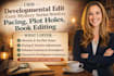 developmental edit cozy mystery series novel for pacing, plot holes book editing