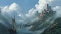 create stunning fantasy background and scenery illustration