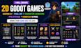 create 2d godot games with custom UI, pixel art, character animation, rpg system