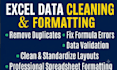 do excel data cleaning, formatting, remove duplicates and fix errors