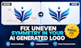 fix uneven symmetry in your ai generated logo