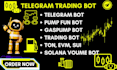 build telegram trading bot ai solana volume bot ton evm pumpfun automation sui