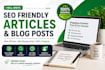 write SEO blog posts and articles in english