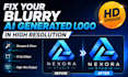 fix your blurry ai generated logo in high resolution
