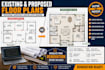 existing and proposed floor plans for renovation, remodel, addition