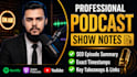 write SEO optimized podcast show notes with timestamps
