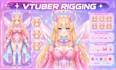 redesign your vtuber model, do live2d rigging, and  vtuber assets in anime style