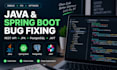 fix bugs and errors in your java spring boot application