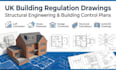 draw UK building regulation detailed construction drawing with notes