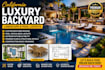 design california luxury backyard landscape, pool layouts framing plan