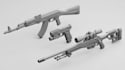 create 3d gun model, game assets, fps weapon, ak 47 3d model, hard surface gun