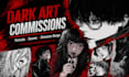 draw a dark manga character illustration