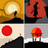 illustrate beautiful flat landscape illustration art