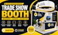 design trade show booth, exhibition backdrop, banner, retractable stand