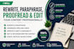 rewrite,  proofread and edit your english content professionally