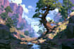 illustrate environments, landscapes, board game, concept art
