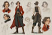 do character design, concept art, and splash art