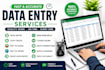 do fast data entry, copy paste, PDF to excel and web research