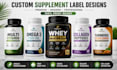design premium supplement label and bottle packaging design