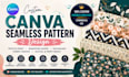 canva seamless pattern design geometric pattern textile fabric print design