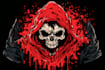 draw dark art,skull,horror illustration for t shirt design