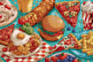 make a food pop art illustration
